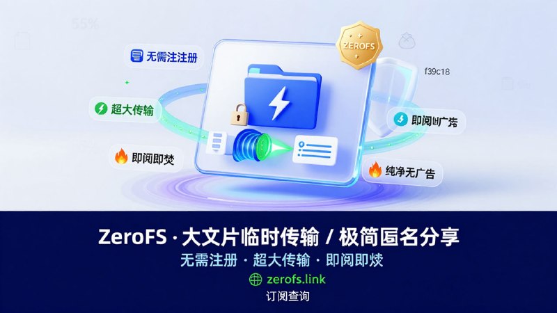 📁 ZeroFS (零空间)大文件临时传输 / 极简匿名分享📌 网站介绍